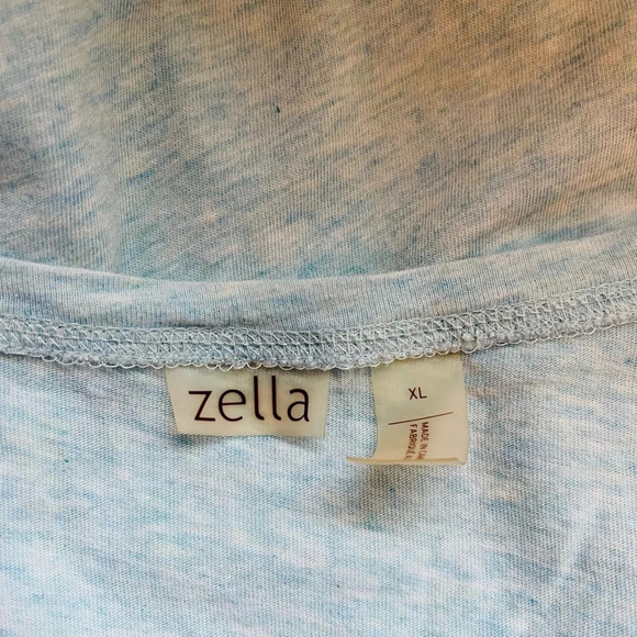 Zella Baby Blue Semi-sheer V-neck Long Sleeve Athleisure Tee Xlarge Women’s - Picture 10 of 12